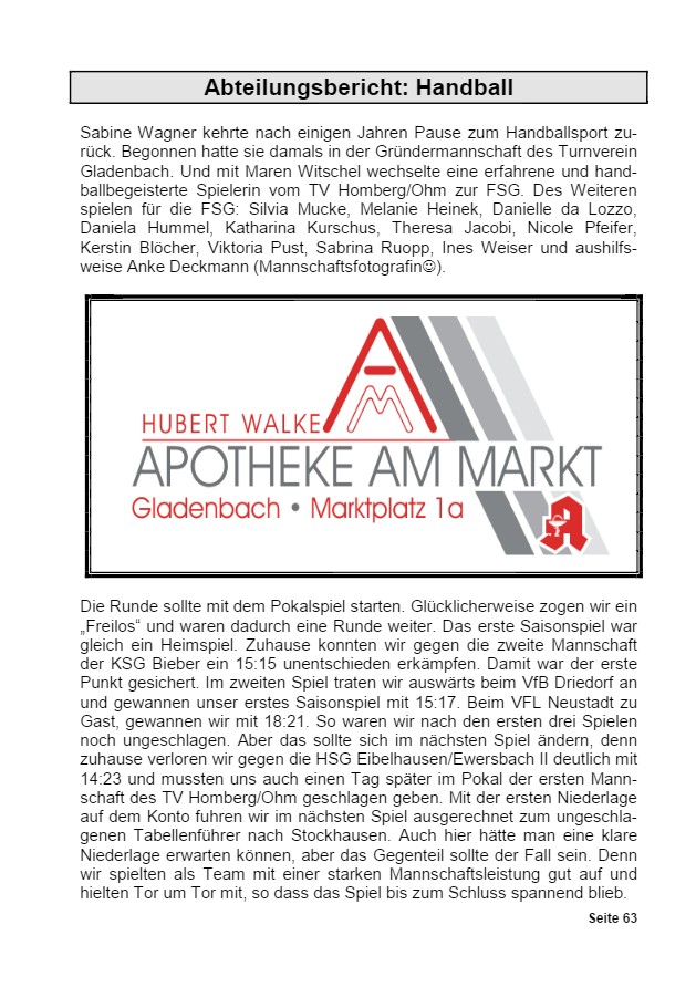 Vereinsrundschau 2015, Seite 63