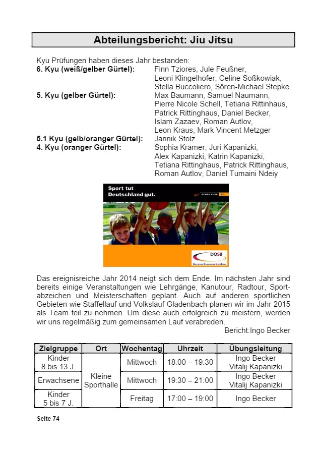 Vereinsrundschau 2015, Seite 74