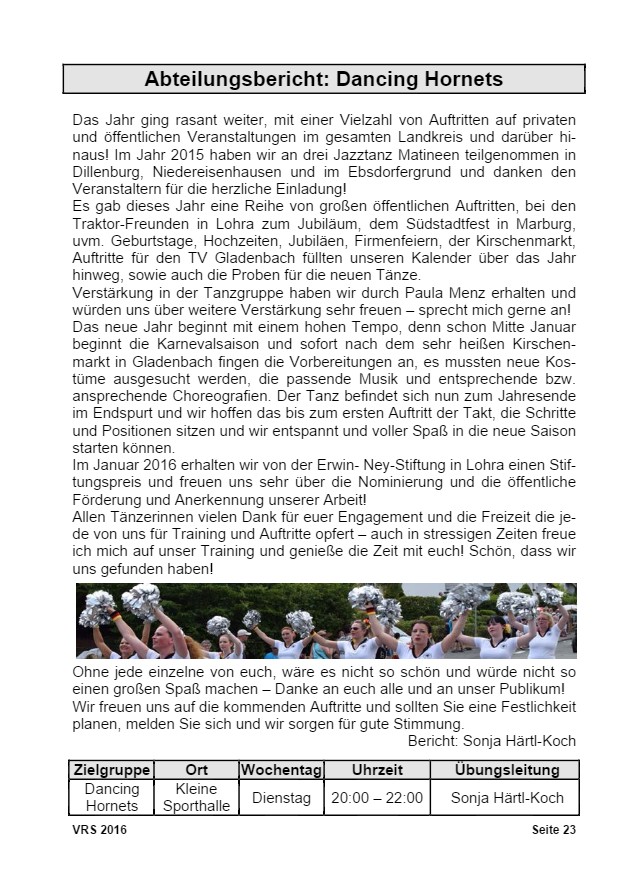 Vereinsrundschau 2016, Seite 23