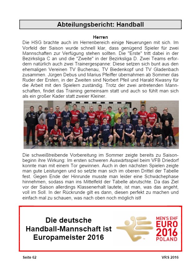 Vereinsrundschau 2016, Seite 62