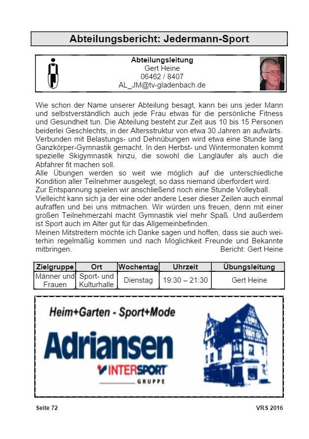 Vereinsrundschau 2016, Seite 72