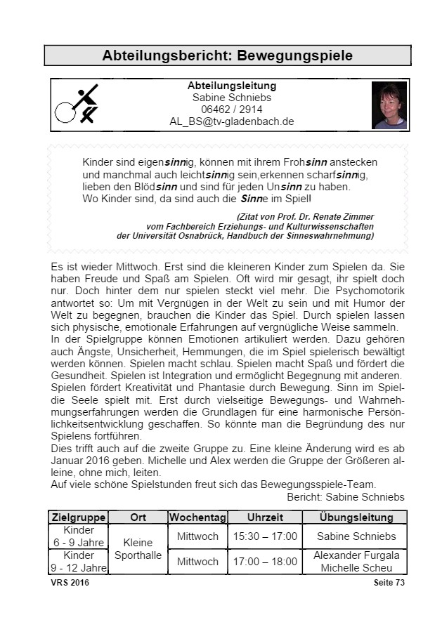 Vereinsrundschau 2016, Seite 73