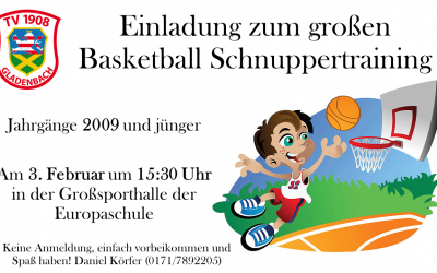Einladung zum Basketball-Schnuppertraining am 3.02.