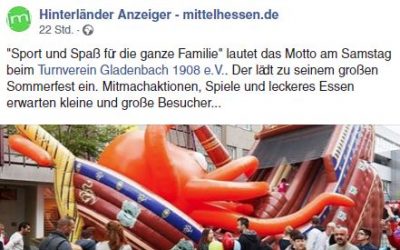 Vorberichterstattung zum Sommerfest am Samstag im Hinterländer Anzeiger