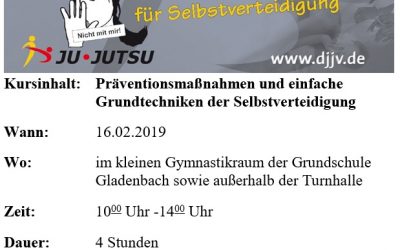 Schnupperkurs Mädchen und Frauen Selbstverteidigung 16.02.2019