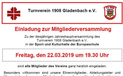 Einladung zur Mitgliederversammlung 2019