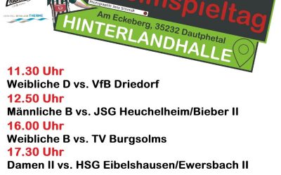 Handball am Sonntag, 15.09.2019 Hinterlandhalle Dautphetal
