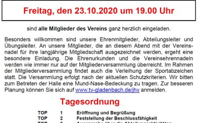 Einladung zur Mitgliederversammlung 2020